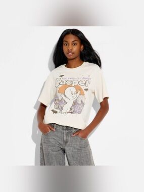 NWT Casper Oversized Short Sleeve Graphic T-Shirt Ivory XL